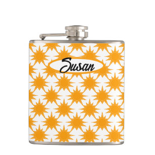 Orange Yellow Sunny Suns Hip Flask
