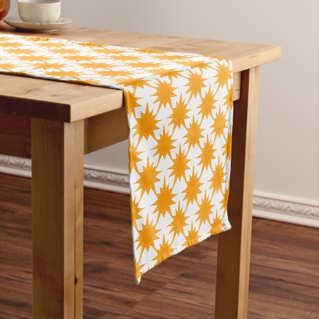 Orange Yellow Sunny Suns Short Table Runner (In Situ)