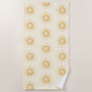 Orange Yellow Suns Beach Towel