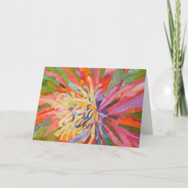 Orange Yellow Tropical Exotic Floral Bloom Card (Front)