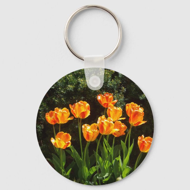 Orange/Yellow Tulips key chain (Front)