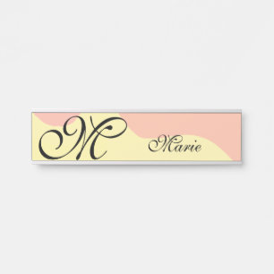 Orange yellow watercolor retro add your monogram door sign