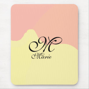 Orange yellow watercolor retro add your monogram mouse mat