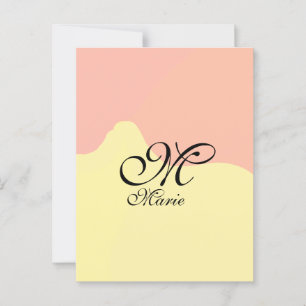 Orange yellow watercolor retro add your monogram postcard