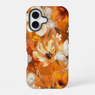 ORANGE YELLOW WHITE FALL ANEMONE POPPY FLOWERS iPhone 16 CASE