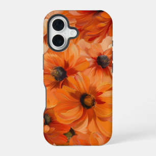 ORANGE YELLOW WHITE FALL ANEMONE POPPY FLOWERS iPhone 16 CASE