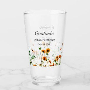 Orange yellow wildflowers modern graduatie rustic glass