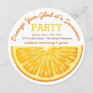 Orange You Glad it's Summer Party Invitation