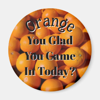 ORANGE YOU GLAD YOU CAME IN TODAY Farmer's Market Magnet