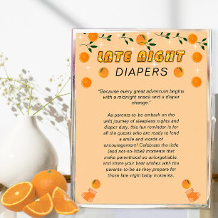 Orange You Ready Baby Shower Fun Late Night Diaper Poster