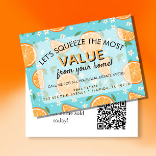 Orange You Thinking of Selling Real Estate Postcar Announcement Postcard