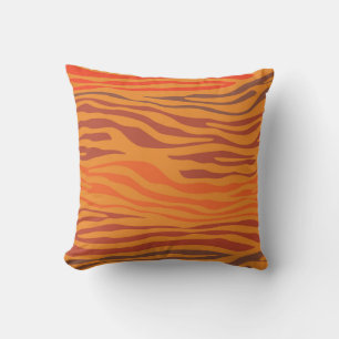 Orange Zebra Stripe Cushion
