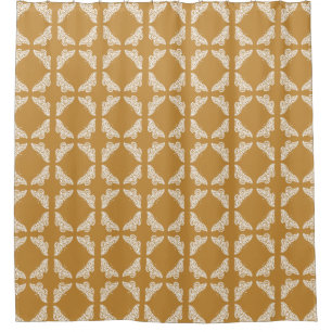 Orange Zest Arts and Crafts Butterflies Shower Curtain