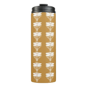 Orange Zest Arts and Crafts Dragonflies Thermal Tumbler