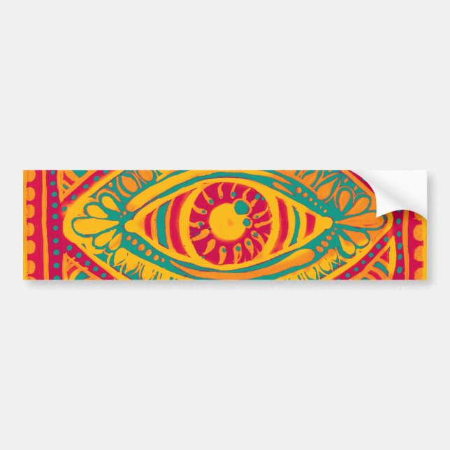 Orange Zest Gypsies Eye Bumper Sticker (Front)