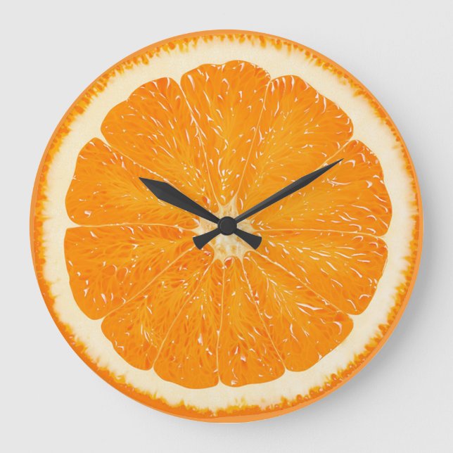 orange zest time large clock (Front)
