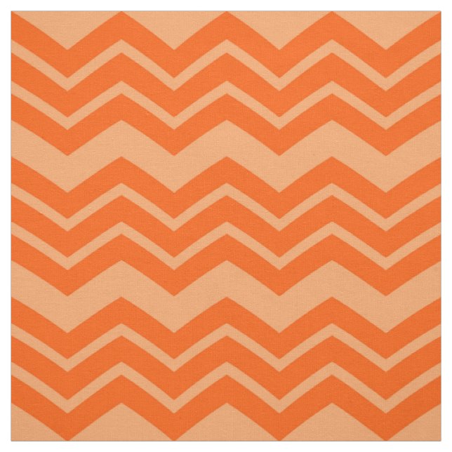 Orange Zigzag Chevron Pattern Design  Fabric (Swatch)