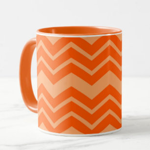 Orange Zigzag Chevron Pattern Design Mug