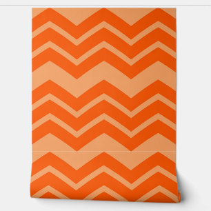 Orange Zigzag Chevron Pattern Design Wallpaper