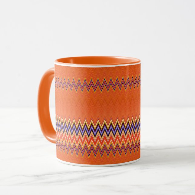 Orange Zigzag Mug (Front Left)