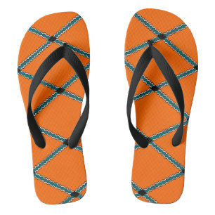 Orange Zigzag Pattern   Flipflops