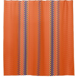 Orange Zigzag Shower Curtain