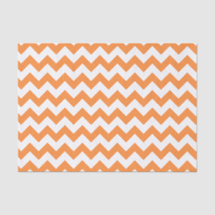Orange Zigzag Stripes Chevron Pattern Tissue Paper