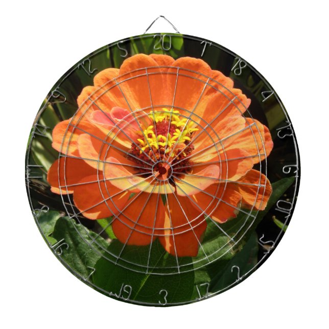 Orange Zinnia Dart Board (Front)