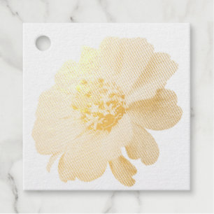 Orange Zinnia Wildflower Nature Floral Favour Tags