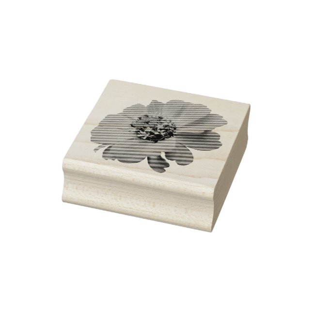 Orange Zinnia Wildflower Nature Floral Rubber Stamp (Stamp)