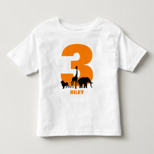 Orange zoo birthday party personalised toddler T-Shirt