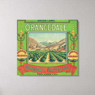 Orangedale Orange LabelRedlands, CA Canvas Print
