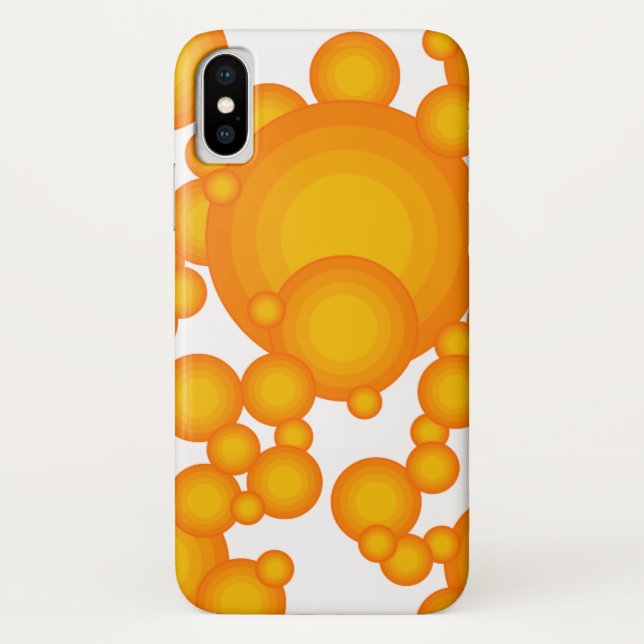 Oranger 70s styling circles like bubbles Case-Mate iPhone case (Back)