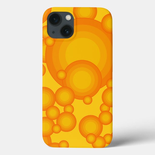 Oranger 70s styling circles like bubbles Case-Mate iPhone Case (Back)