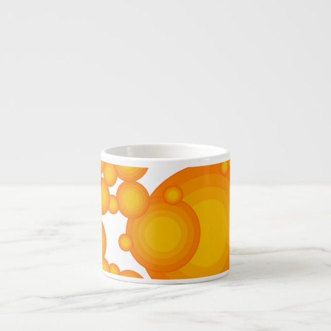 Oranger 70s styling circles like bubbles espresso cup (Front)