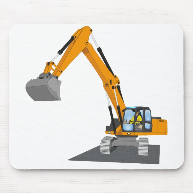 oranger Kettenbagger Mouse Mat (Front)