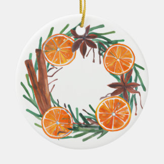 Oranges and cinnamon  ceramic tree decoration