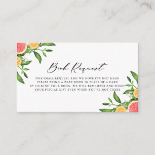 Oranges and Grapefruits Book Request Baby Shower Enclosure Card
