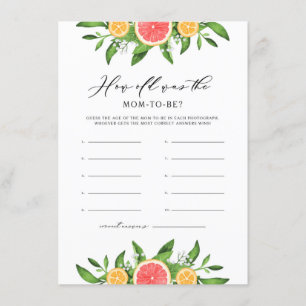 Oranges and Grapefruits How Old Were the Mum-to-be Enclosure Card