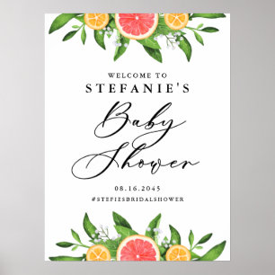 Oranges and Grapefruits Summer Baby Shower Poster