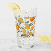 Oranges and leaves motif