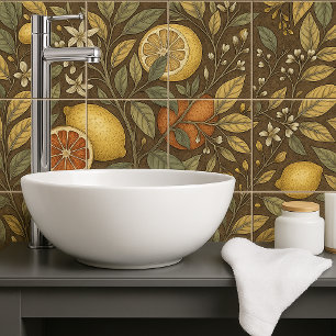 Oranges and lemons vintage style seamless big tile