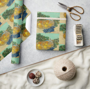 Oranges and Lemons with Blue Gloves by Van Gogh Wrapping Paper