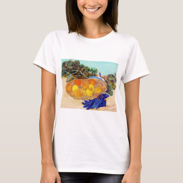 Oranges and Lemons with Blue Gloves, Van Gogh T-Shirt (Front)