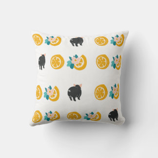 Oranges and Little Pigs Cushion