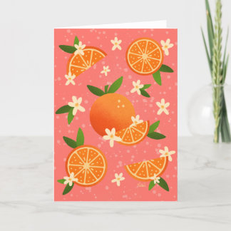 Oranges and orange blossom joy thank you card