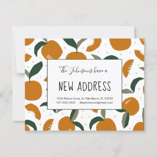 Oranges and Orange Blossom New Address Moving Announcement