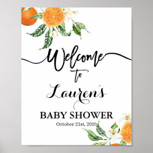 Oranges Baby Shower welcome sign