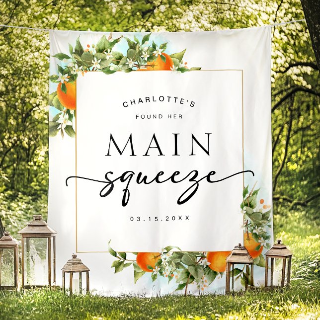 Oranges Bridal Shower Backdrop Tapestry (Creator Uploaded)