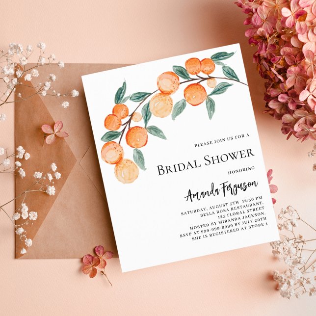 Oranges budget bridal shower invitation (Creator Uploaded)